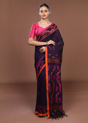 Blue Matka Silk Saree With Blouse Piece