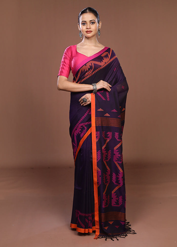 Blue Matka Silk Saree With Blouse Piece