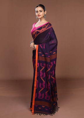 Blue Matka Silk Saree With Blouse Piece