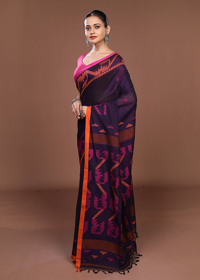 Blue Matka Silk Saree With Blouse Piece
