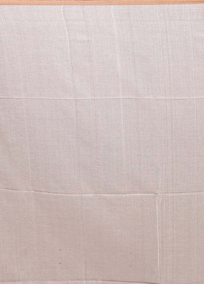 White Matka Silk Saree With Blouse Piece