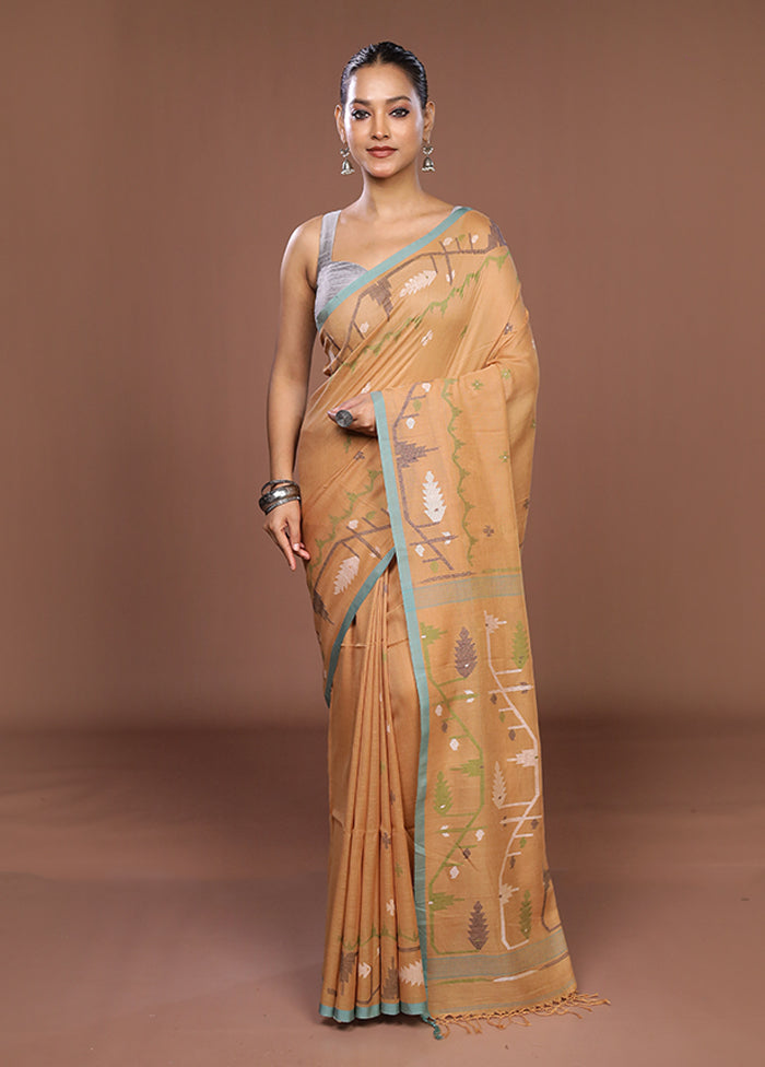 Yellow Matka Silk Saree With Blouse Piece