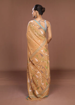 Yellow Matka Silk Saree With Blouse Piece
