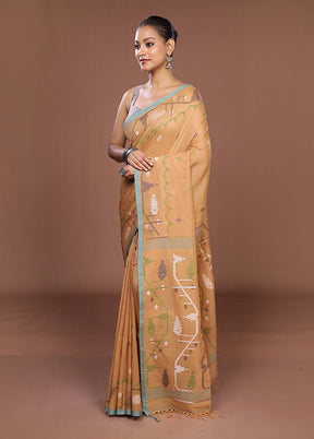 Yellow Matka Silk Saree With Blouse Piece