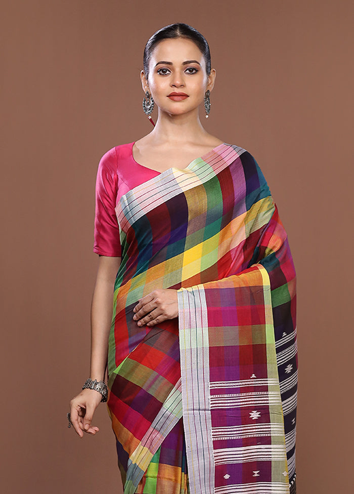 Green Matka Silk Saree With Blouse Piece