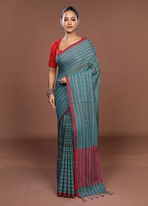 Multicolor Matka Silk Saree With Blouse Piece