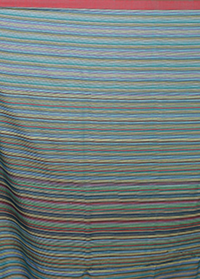 Multicolor Matka Silk Saree With Blouse Piece