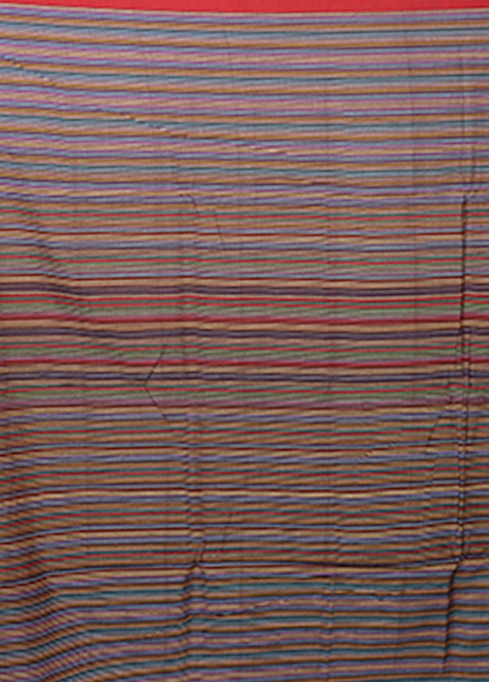 Multicolor Matka Silk Saree With Blouse Piece