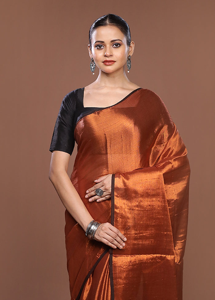 Black Matka Silk Saree With Blouse Piece