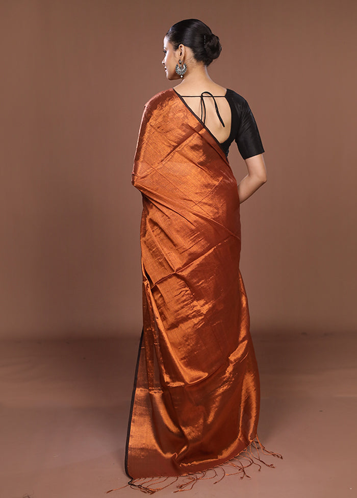 Black Matka Silk Saree With Blouse Piece