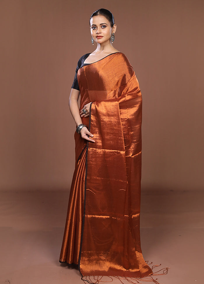 Black Matka Silk Saree With Blouse Piece
