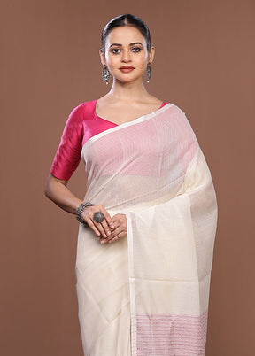 Purple Matka Silk Saree With Blouse Piece