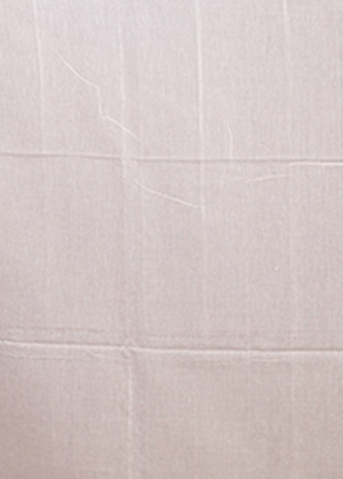 Cream Matka Silk Saree With Blouse Piece