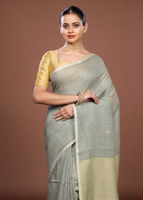 Green Matka Silk Saree With Blouse Piece