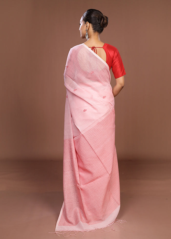 Pink Matka Silk Saree With Blouse Piece