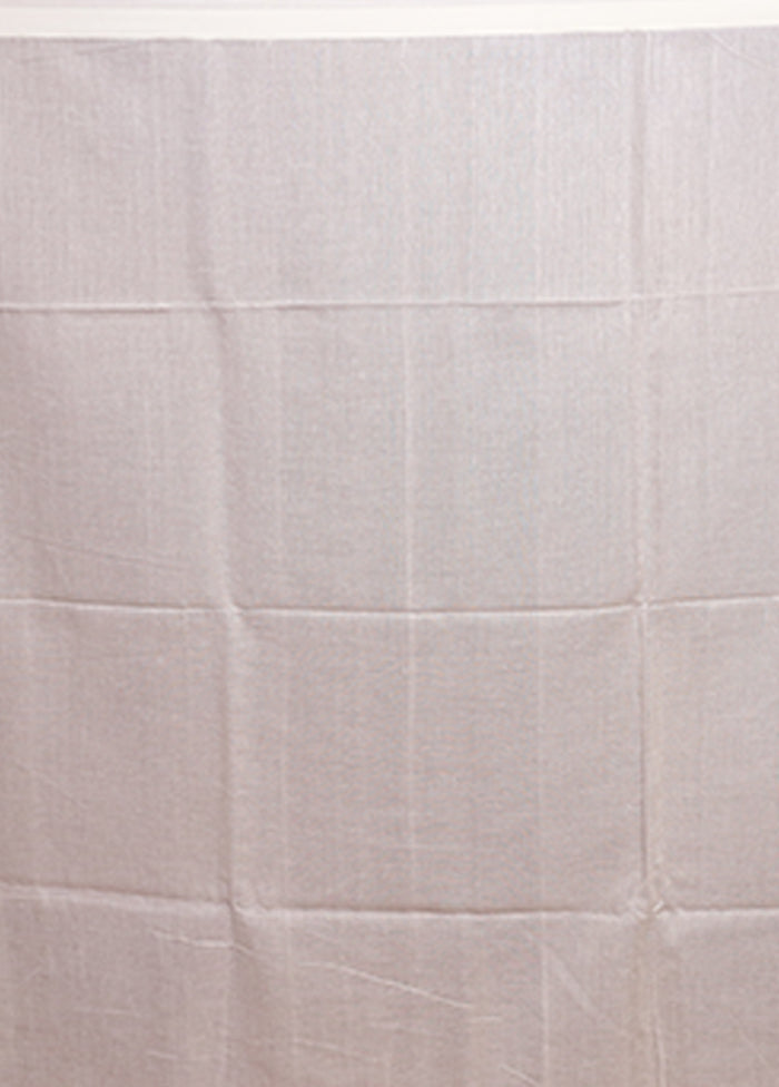 Cream Matka Silk Saree With Blouse Piece