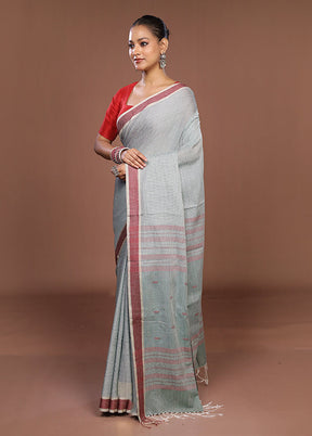 Green Matka Silk Saree With Blouse Piece