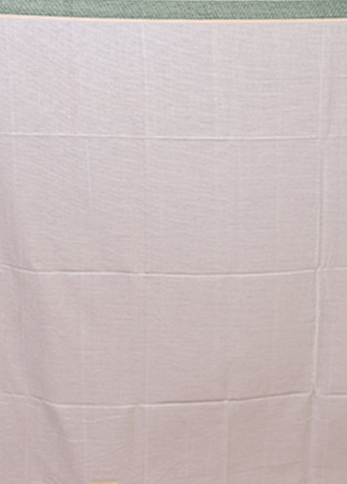 White Matka Silk Saree With Blouse Piece