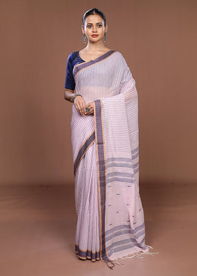Pink Matka Silk Saree With Blouse Piece