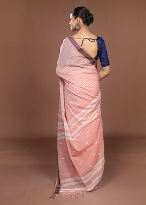 Pink Matka Silk Saree With Blouse Piece