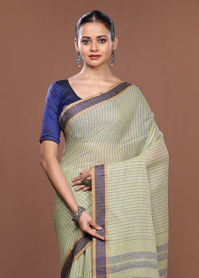 Cream Matka Silk Saree With Blouse Piece