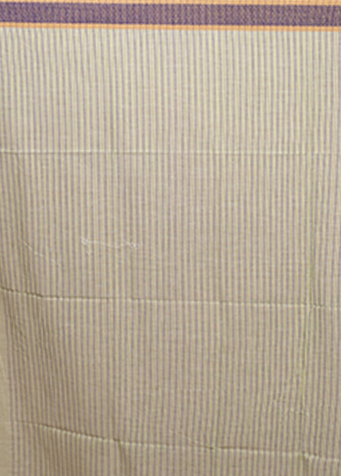 Cream Matka Silk Saree With Blouse Piece