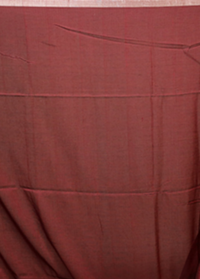 Maroon Matka Silk Saree With Blouse Piece