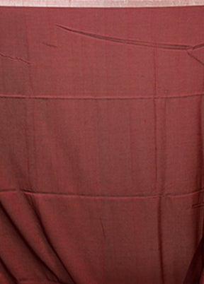 Maroon Matka Silk Saree With Blouse Piece
