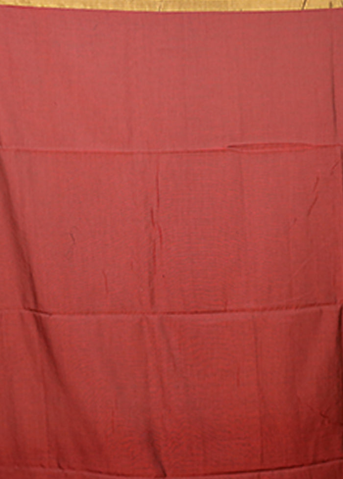 Maroon Matka Silk Saree With Blouse Piece