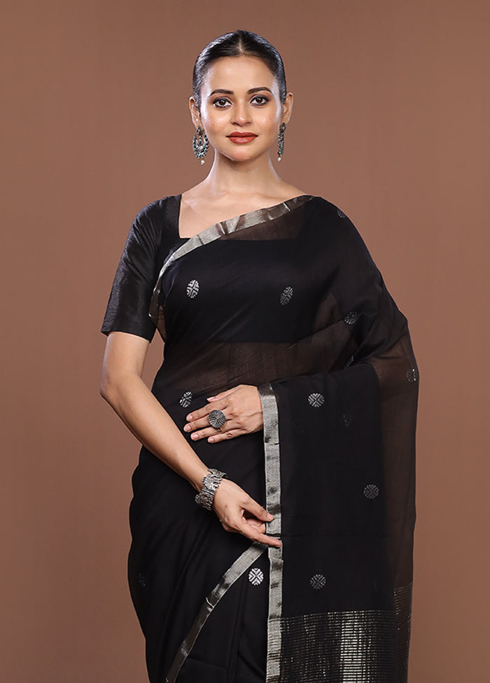 Grey Matka Silk Saree With Blouse Piece