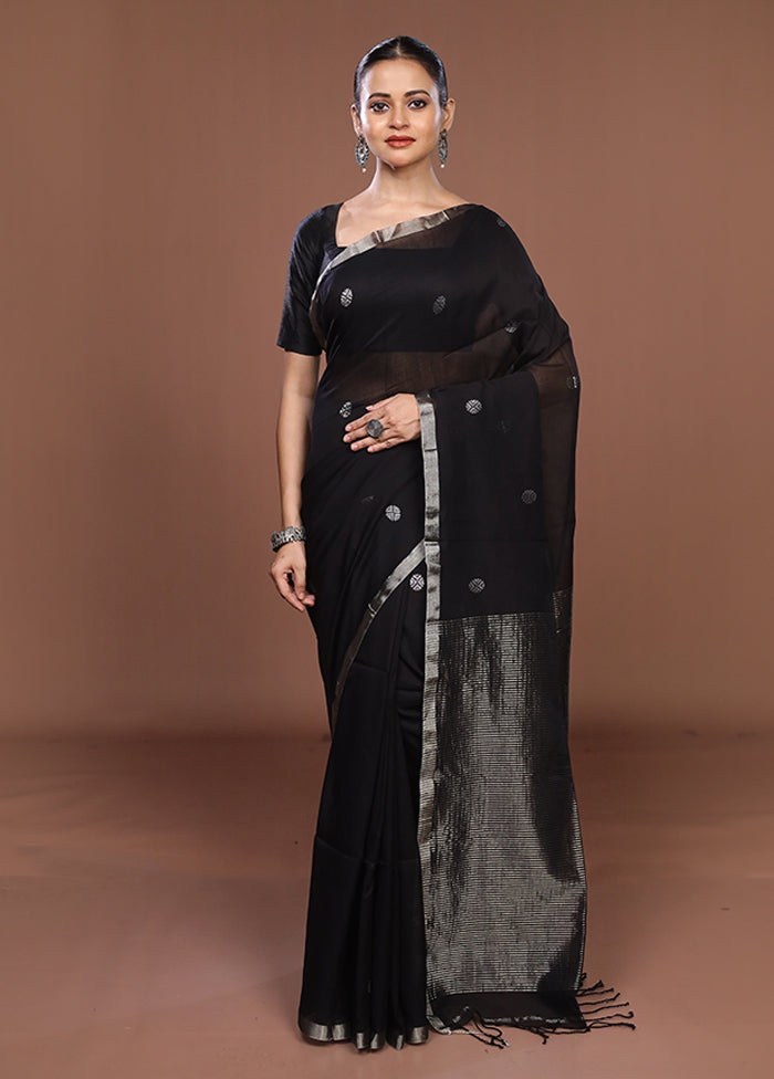 Grey Matka Silk Saree With Blouse Piece