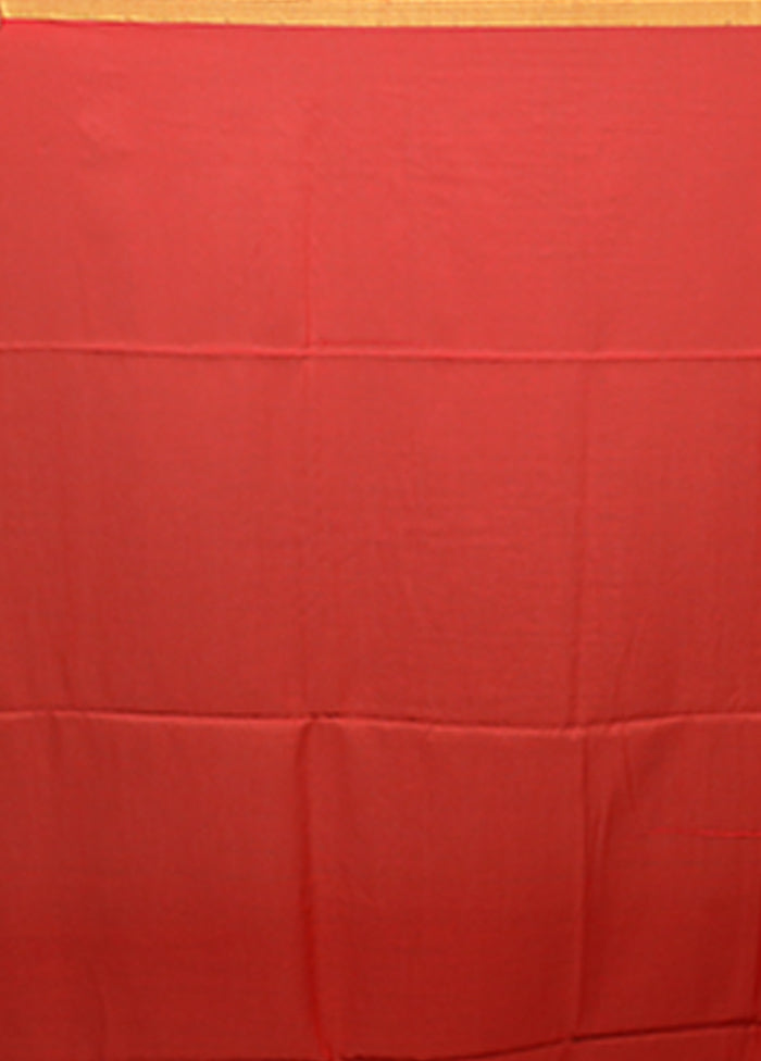 Red Matka Silk Saree With Blouse Piece