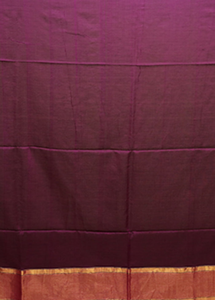 Purple Matka Silk Saree With Blouse Piece