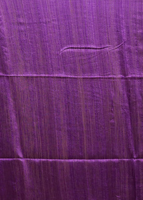 Purple Handloom Matka Pure Silk Saree With Blouse Piece