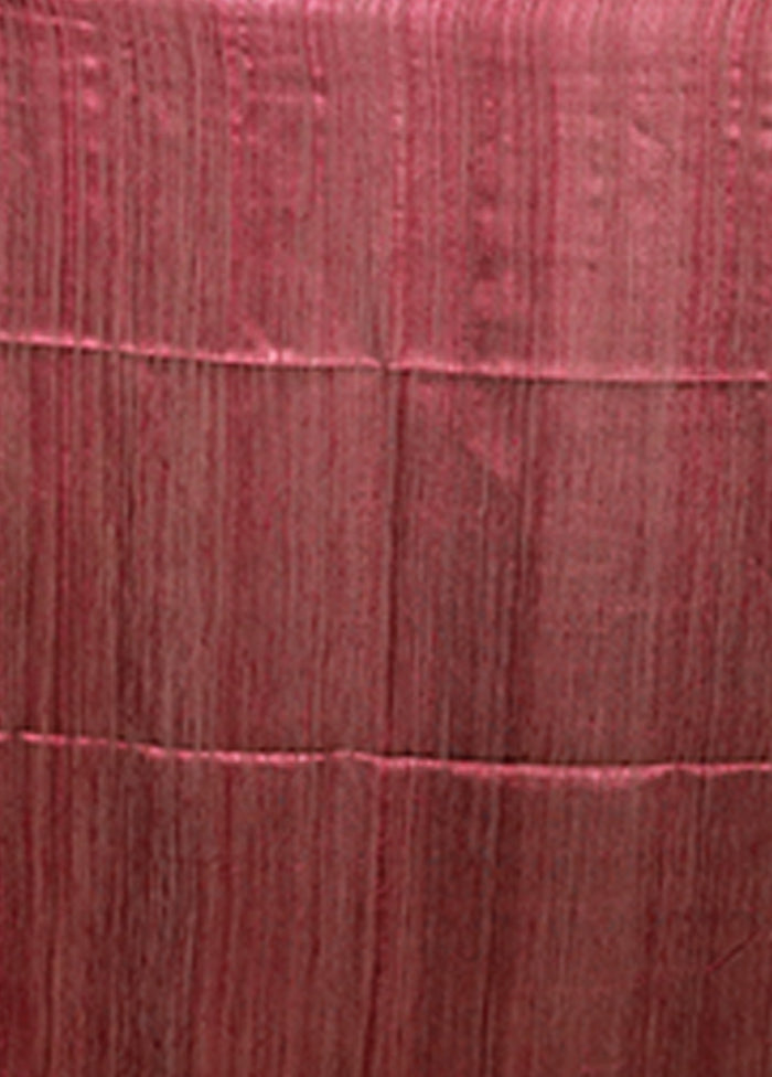 Purple Handloom Matka Pure Silk Saree With Blouse Piece