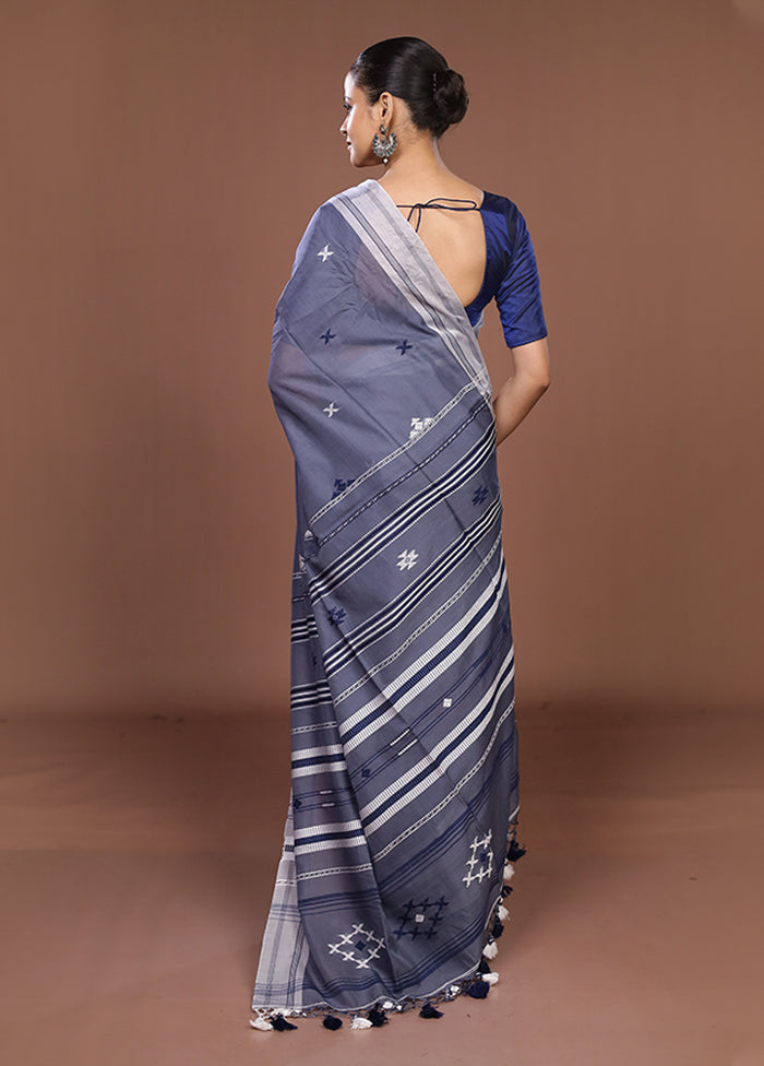 Black Matka Silk Saree With Blouse Piece