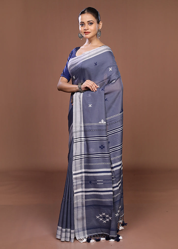 Black Matka Silk Saree With Blouse Piece