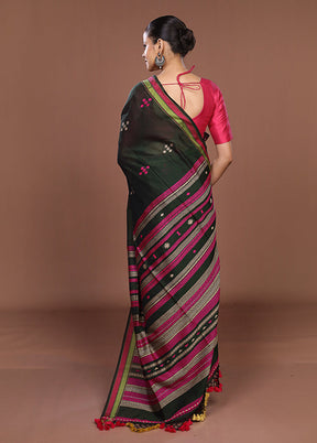 Green Matka Silk Saree With Blouse Piece