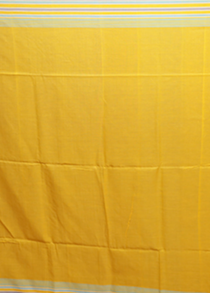 Yellow Matka Silk Saree With Blouse Piece