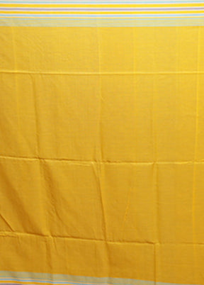 Yellow Matka Silk Saree With Blouse Piece