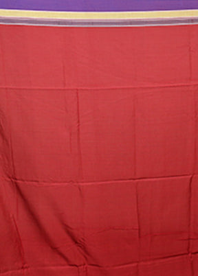 Maroon Matka Silk Saree With Blouse Piece