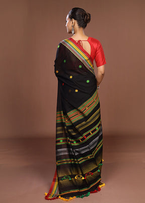 Blue Matka Silk Saree With Blouse Piece