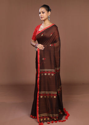 Maroon Matka Silk Saree With Blouse Piece