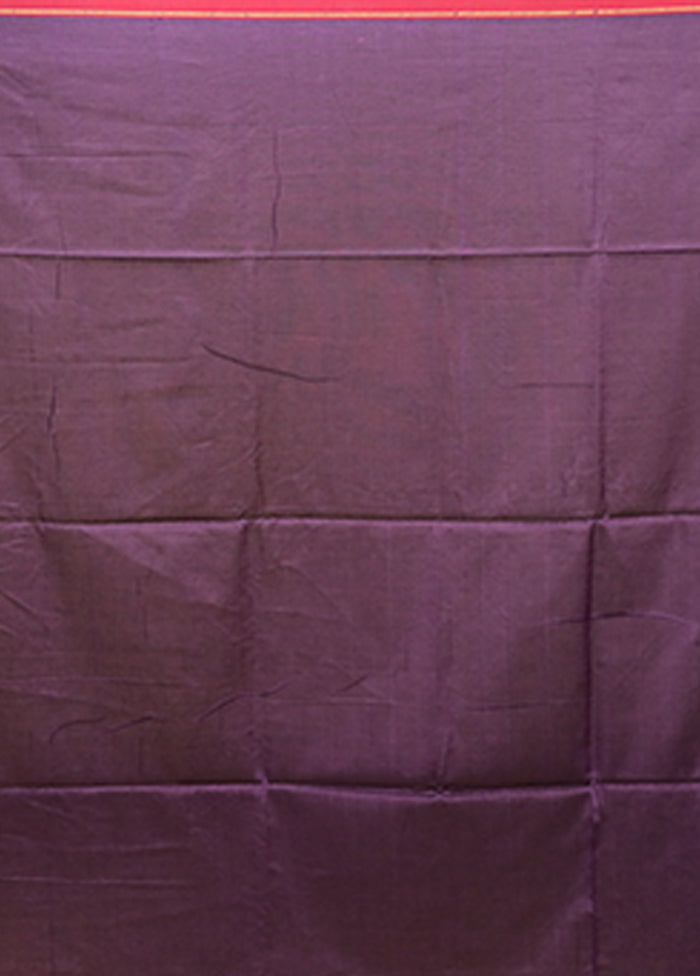 Purple Matka Silk Saree With Blouse Piece