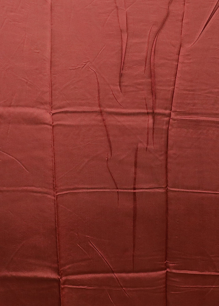 Maroon Chanderi Silk Saree With Blouse Piece