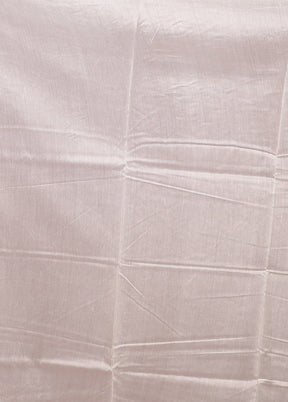 White Chanderi Silk Saree With Blouse Piece