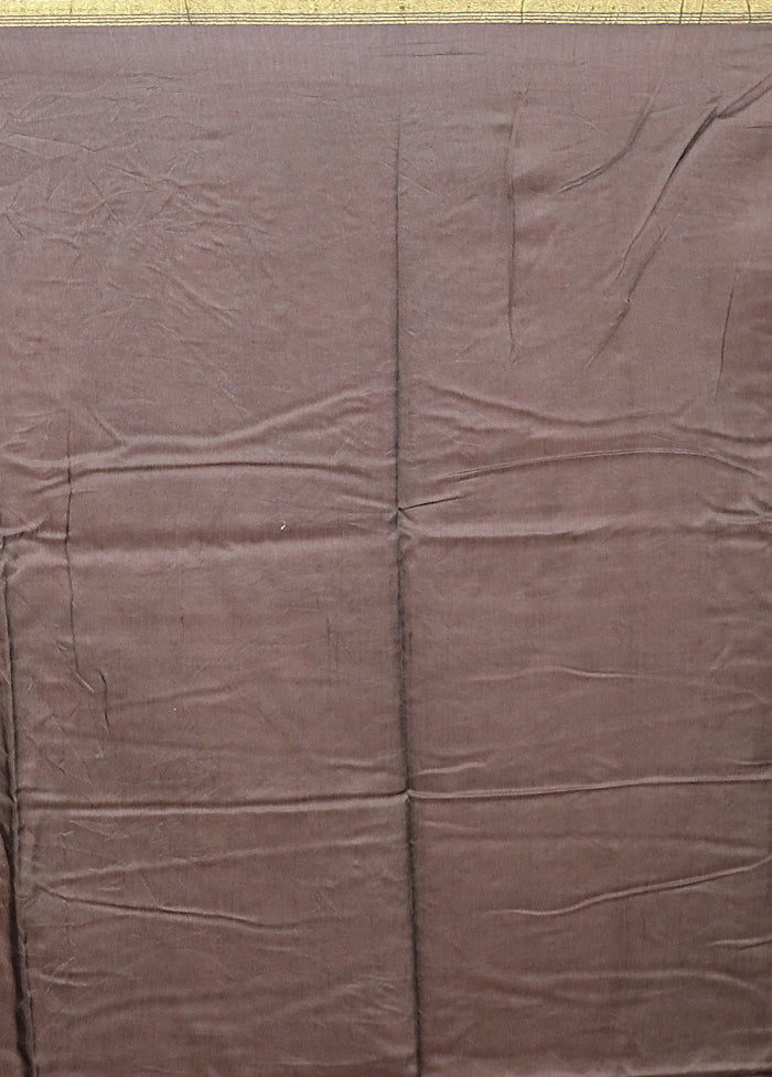 Black Chanderi Silk Saree With Blouse Piece