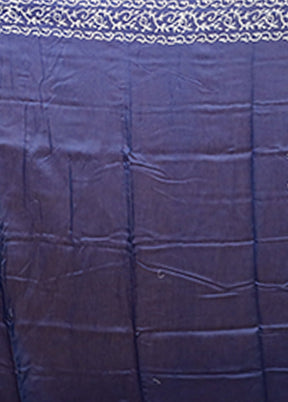 Blue Chanderi Silk Saree With Blouse Piece