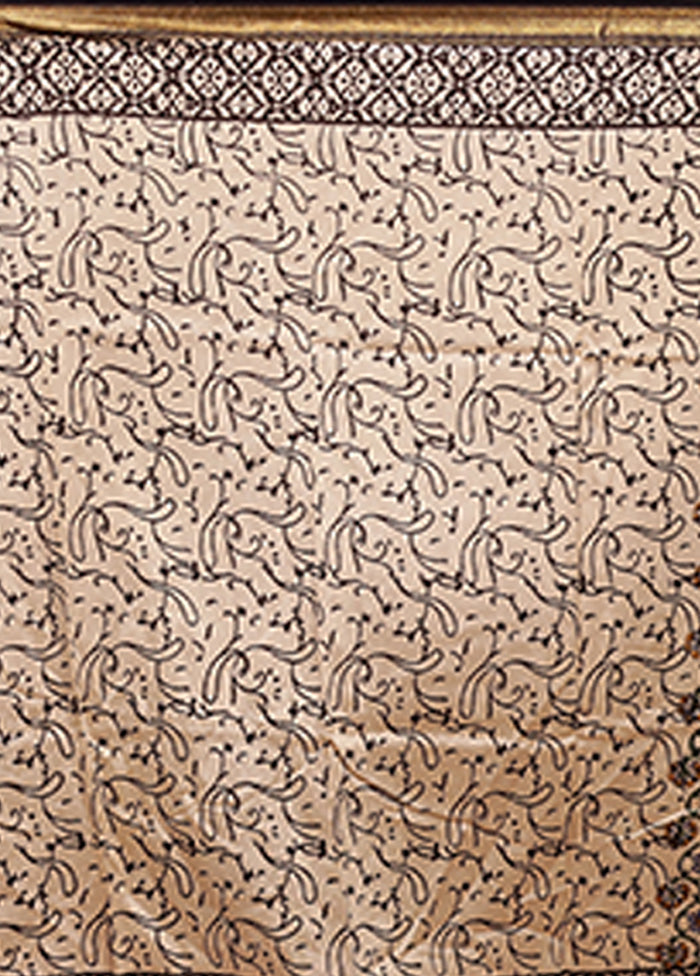 Cream Chanderi Silk Saree With Blouse Piece