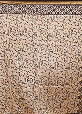 Cream Chanderi Silk Saree With Blouse Piece